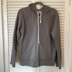 Pact women's hoodie grey large organic cotton full zip